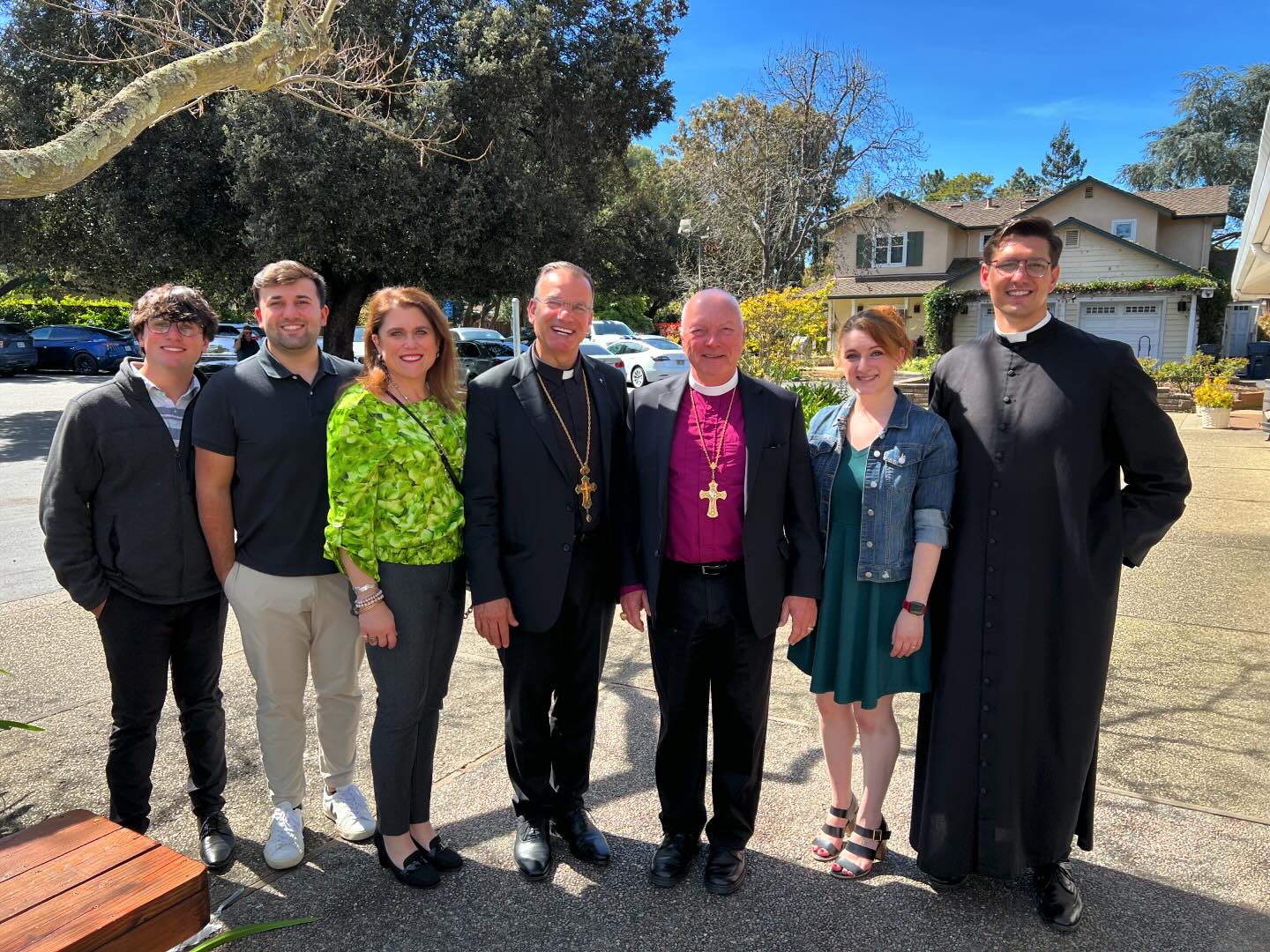 Rev. Steve Macias with Most Rev. Dr. Ray Sutton (Presiding Bishop of the Reformed Episcopal Church) and Very Rev. Dr. Samer Youseff (Archpriest, Antiochian Orthodox Church), pictured with Khourieh Julianna and sons Dimitri and Dominic.